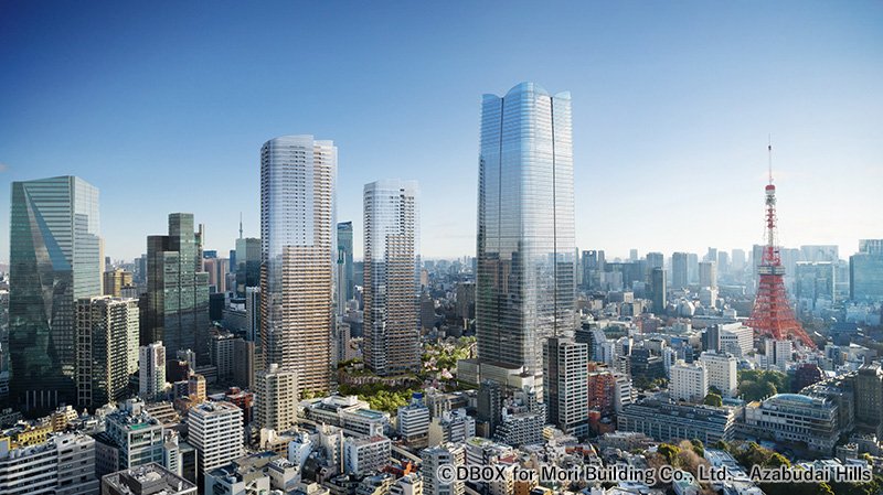 「麻布台ヒルズ」と「東京タワー」ⓒDBOX for Mori Building Co.